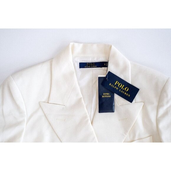 NWT Polo Ralph Lauren Cream Wool Double Breasted Women's Blazer $698 - Sz 8 Sz 6 - Picture 6 of 10